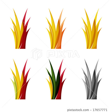 Set of abstract eco plant icons, business logotype Set of abstract eco plant icons, business logotype 17657771