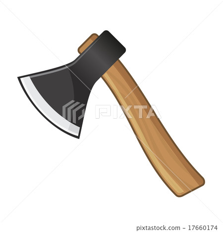 Old Steel Axe on White Background. Vector 17660174