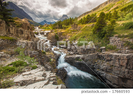 Waterfall in Glacier National Park Waterfall in Glacier National Park 17660593
