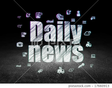 News concept: Daily News in grunge dark room 17660913