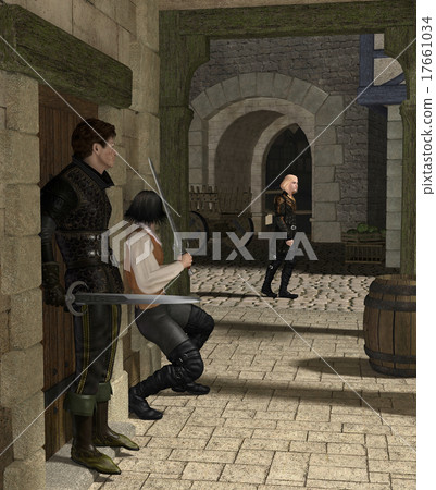Ambush in a Medieval Alley 17661034
