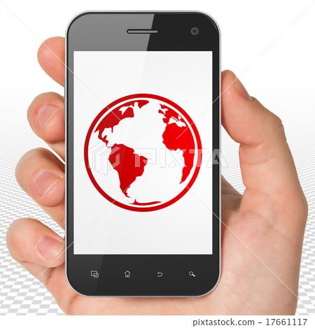 Learning concept: Hand Holding Smartphone with 17661117