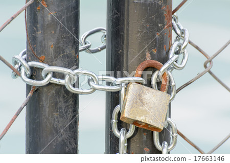 Lock on a chain  17663146