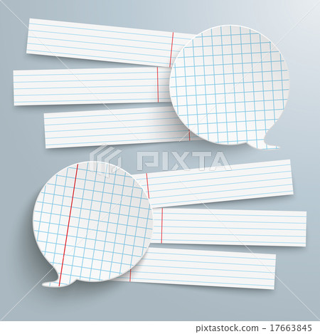 2 Checked Paper Speech Bubbles 6 Banners PiAd 17663845