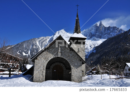 Snowy Mountain and Church Snowy Mountain and Church 17665833