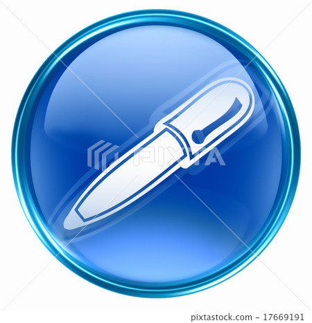 pen icon blue, isolated on white background. 17669191