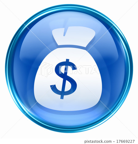 dollar icon blue, isolated on white background. 17669227