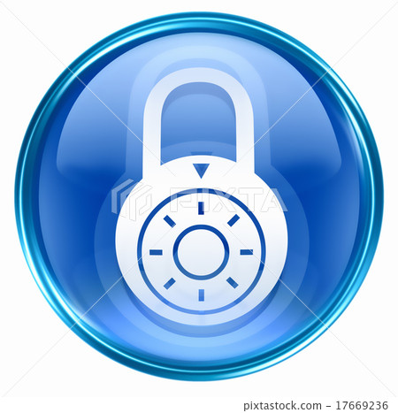 Lock off, icon blue, isolated on white background. Lock off, icon blue, isolated on white background. 17669236