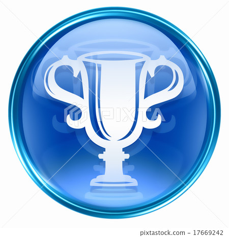 Cup icon blue, isolated on white background. 17669242