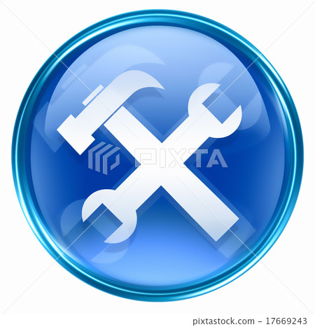 Tools icon blue, isolated on white background. 17669243