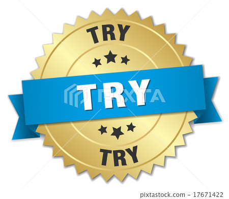 try 3d gold badge with blue ribbon try 3d gold badge with blue ribbon 17671422
