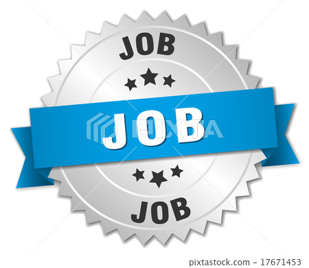 job 3d silver badge with blue ribbon job 3d silver badge with blue ribbon 17671453