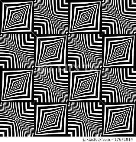 Seamless wavy checked pattern. Geometric texture. 17671914