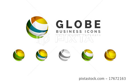 Set of globe sphere or circle logo business icons Set of globe sphere or circle logo business icons 17672163