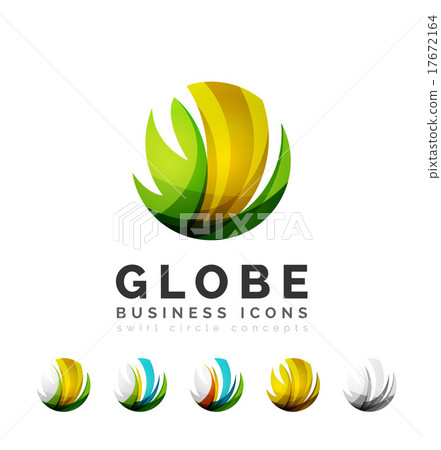 Set of globe sphere or circle logo business icons Set of globe sphere or circle logo business icons 17672164
