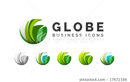 Set of globe sphere or circle logo business icons Set of globe sphere or circle logo business icons 17672166