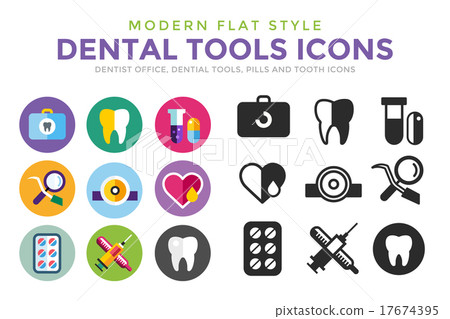 Dental vector icons set clinic logo - Stock Illustration [17674395] - PIXTA