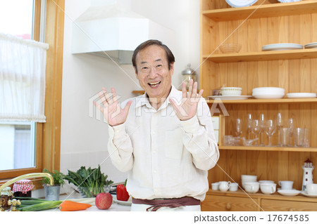 Senior who is surprised when blood sugar level (body weight) falls Senior who is surprised when blood sugar level (body weight) falls 17674585