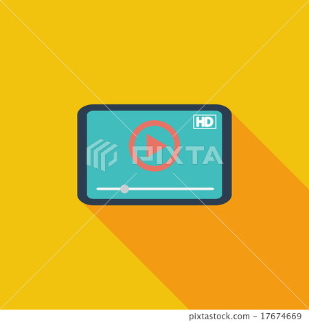 Video player flat icon. 17674669