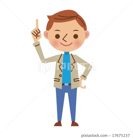 指著手指的便衣男 插圖素材 圖庫