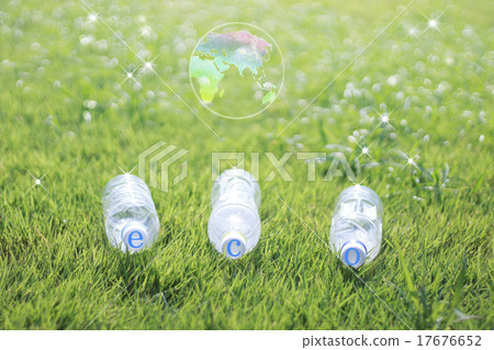 Eco image _ grassland and PET bottle and earth 17676652