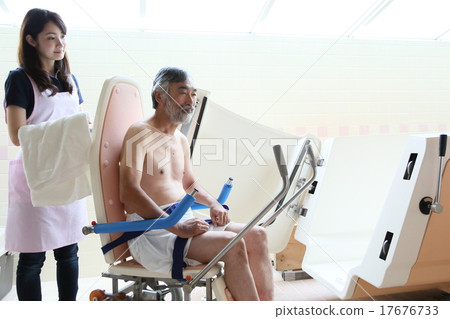 Stock Photo: seventy, day care, middle and old aged