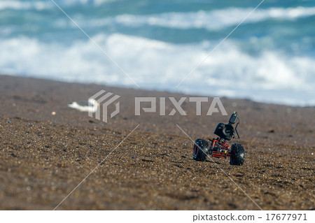 Terrestrial ground drone driving on the beach 17677971