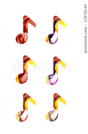 Set of abstract music note icon, business logotype Set of abstract music note icon, business logotype 17678144