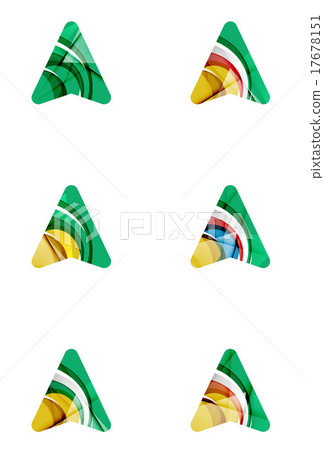 Set of abstract directional arrow icons, business 17678151