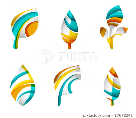 Set of abstract eco leaf icons, business logotype Set of abstract eco leaf icons, business logotype 17678241