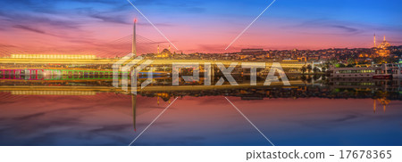 Ataturk bridge, metro bridge at night Istanbul Ataturk bridge, metro bridge at night Istanbul 17678365