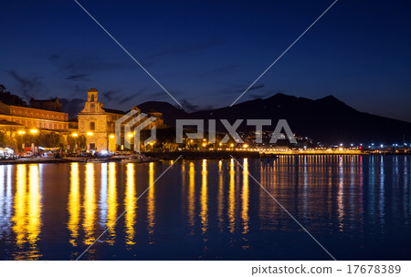 Night panoramic cityscape of Gaeta, Italy 17678389