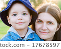 portrait of young woman and child 17678597