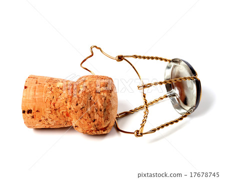 Cork from champagne wine and muselet 17678745
