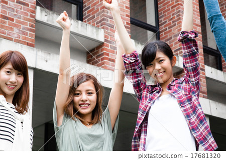 Campus Life Energetic girls students 17681320