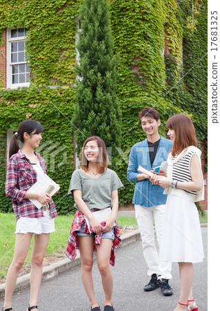 Educational image University campus life men and women 17681325