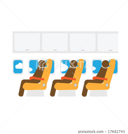 Airplane cabin seats and passengers 17682743