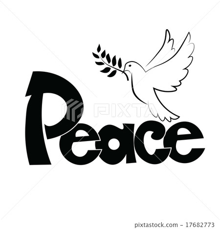 Peace text and pigeon 17682773