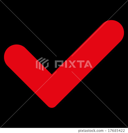 Yes flat red color icon - Stock Illustration [17685422] - PIXTA