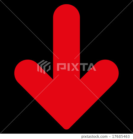 Arrow Down flat red color icon - Stock Illustration [17685463] - PIXTA