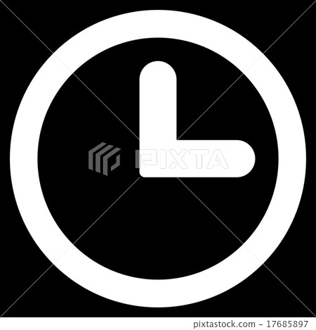 Clock flat white color icon - Stock Illustration [17685897] - PIXTA