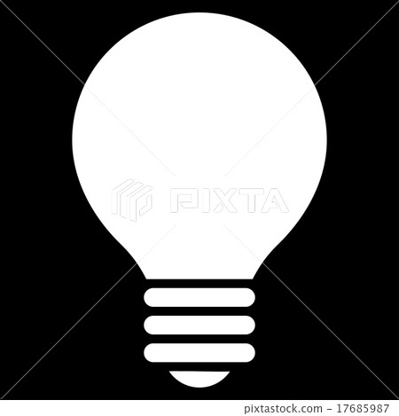 Electric Bulb flat white color icon 17685987