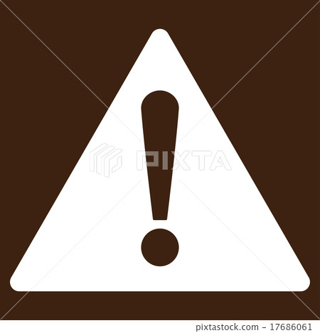 Warning flat white color icon 17686061