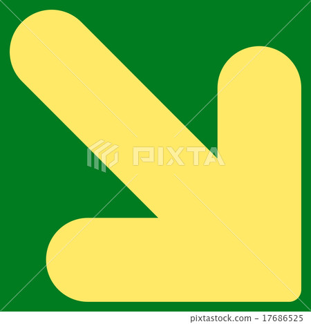 Arrow Down Right flat yellow color icon Arrow Down Right flat yellow color icon 17686525