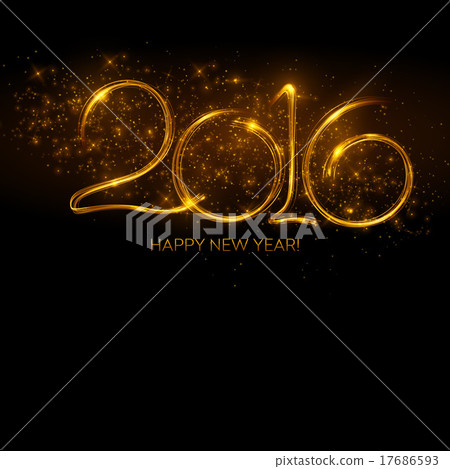 2016  New Year made a sparkler. Vector 17686593