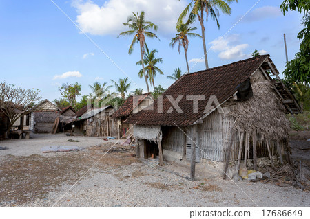 indonesian house - shack on beach 17686649