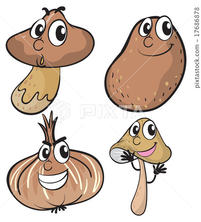 Fresh vegetables in brown color Fresh vegetables in brown color 17686878