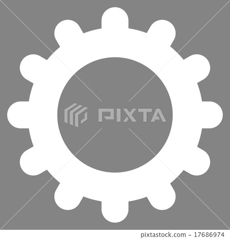 Gear flat white color icon Gear flat white color icon 17686974
