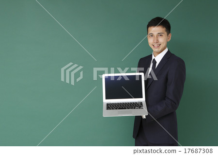 Men showing PC screens (Greenback) 17687308