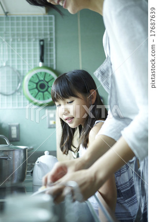 Parents and children spending time together at home 17687639